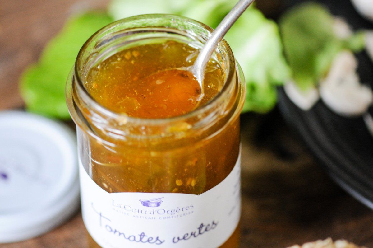 confiture de tomate verte comme un chutney